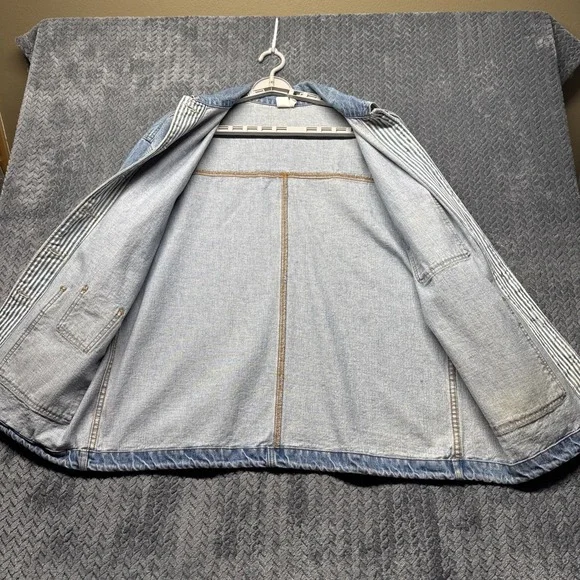 VTG Denim Chore Coat XL Heavy Duty Work Jacket Bucky Calamity Jeans USA Deadwood - Picture 3 of 13
